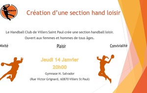 Venez pratiquer le hand loisirs avec le HBCV