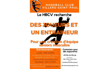Le HBCV relance son équipe seniors garçons !
